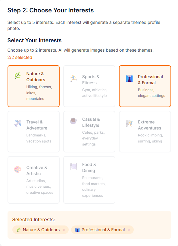 Step 2: Choose Your Interests